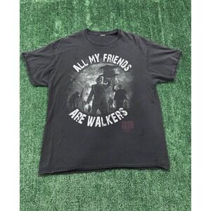 The Walking Dead All My Friends Are Walkers Graphic T Shirt Black Mens Size XL